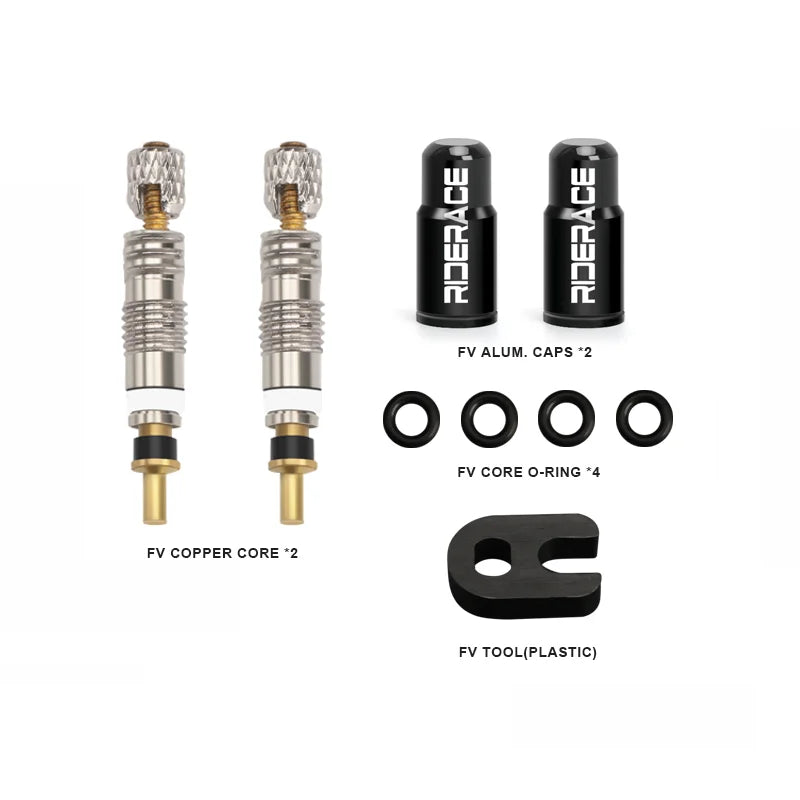 Bicycle Presta Tubeless Valve Core Kit Removable Aluminum Alloy Presta Valve Stem Caps Bike Tubeless Tire Valve Repair Tools