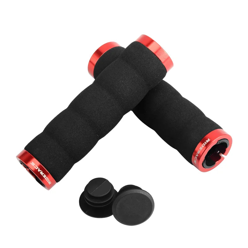 Bicycle Handlebar Cover High-Density Sponge Aluminum Alloy Lock Ring Mountain Bike Grip Ultraight Soft Anti-Skid Shock-Absorbing