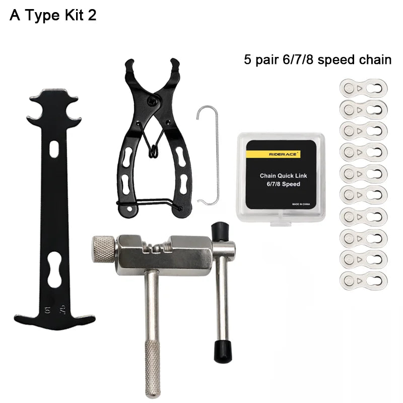 Bicycle Repair Tool Set Chain Wear Checker 6/7/8/9/10/11 Speed Joint Magic Buckle MTB Chain Link Plier Bike Buckle Chain Breaker