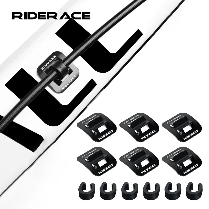 6Pcs/Set Bicycle Shift Brake Housing Line Tubing Buckle Tube Clip Aluminum Alloy Stick-on Bike Oil Tube Fixed Clamp Adapter