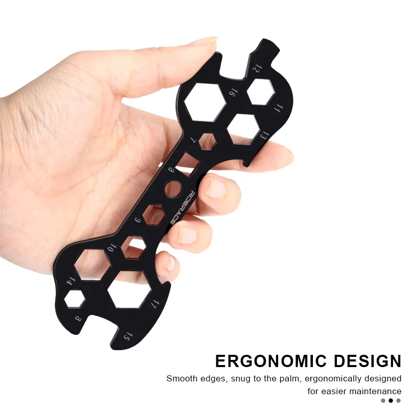14 In 1 Bicycle Wrench 8-17mm Hex Multihole Flat Wrench Portable Bike Repair Hand Tools Multifunctional Cycling Repair Tool