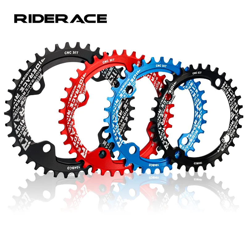 Bicycle Chainwheel 104BCD Round Shape Narrow Wide Mountain Bike Crankset Chainwheel Single Plate 32T/34T/36T/38T MTB Parts