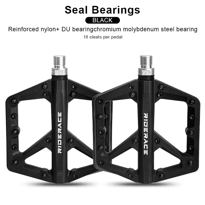 Ultralight Sealed Bearings Bike Pedals Nylon Anti-Slip Footboard Wide Flat Platform MTB Road Bicycle Pedals Cycling Accessories