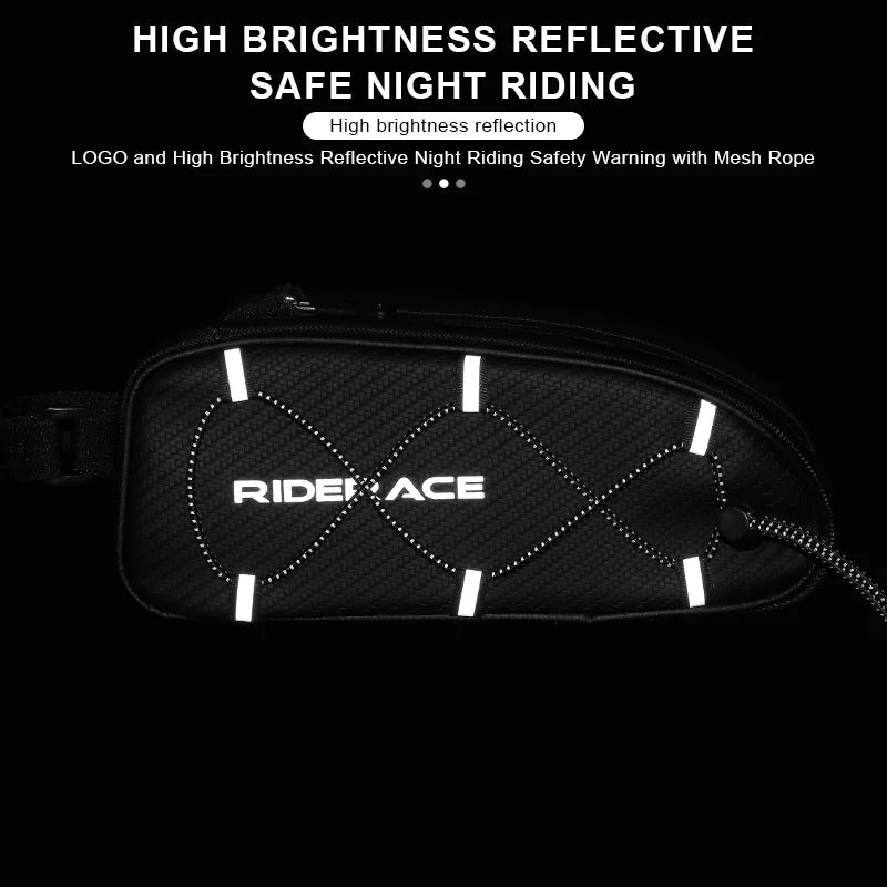 Bicycle Bag PU Rainproof Waterproof MTB Road Bike Top Tube Bag Portable Large Capacity Frame Pannier Outdoor Cycling Accessories