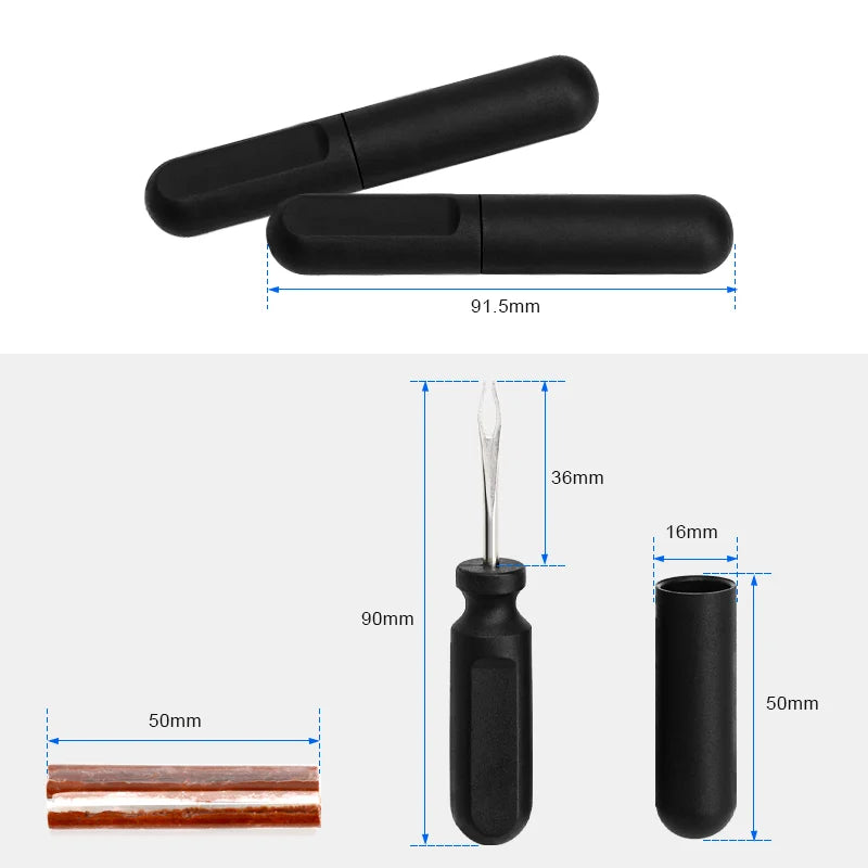 Bike Tubeless Tire Repair Kit With Rubber Strips Portable Urgent Glue Free Repair Rubber Stripes Set Bicycle Tire Repair Tool