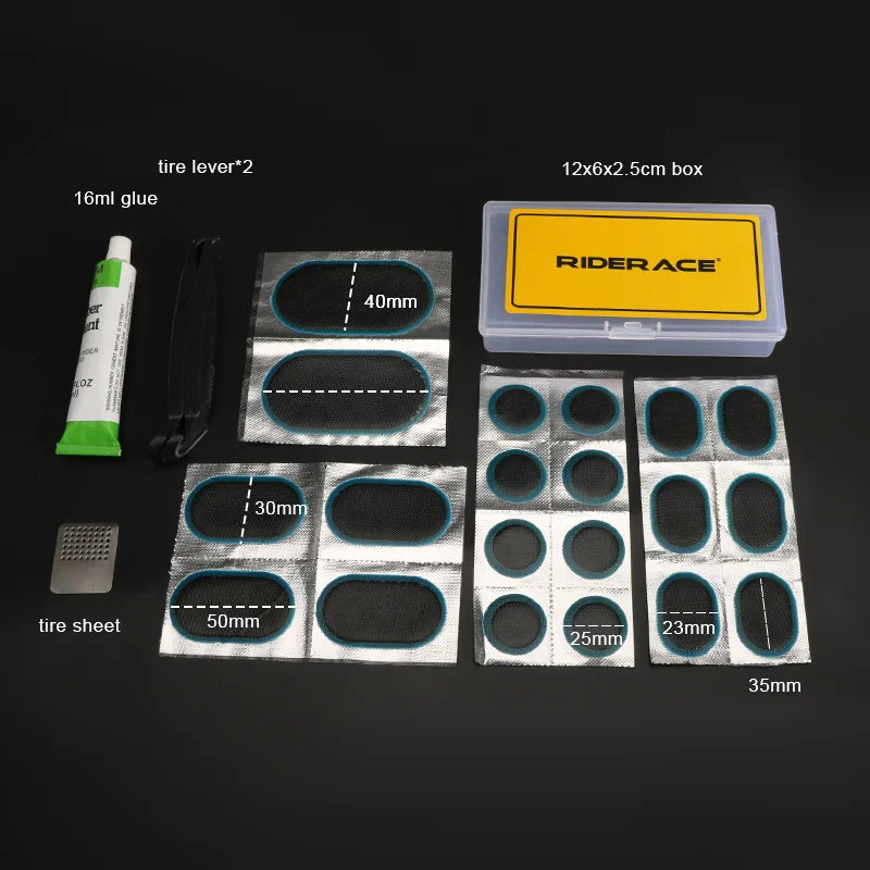 Bicycle Tire Repair Tool Set Rubber Patch Glue Tire Lever Crowbar Mountain Bike Inner Tube Fix Kit Outdoor Riding Repair Tools