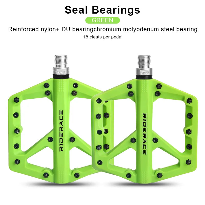 Ultralight Sealed Bearings Bike Pedals Nylon Anti-Slip Footboard Wide Flat Platform MTB Road Bicycle Pedals Cycling Accessories