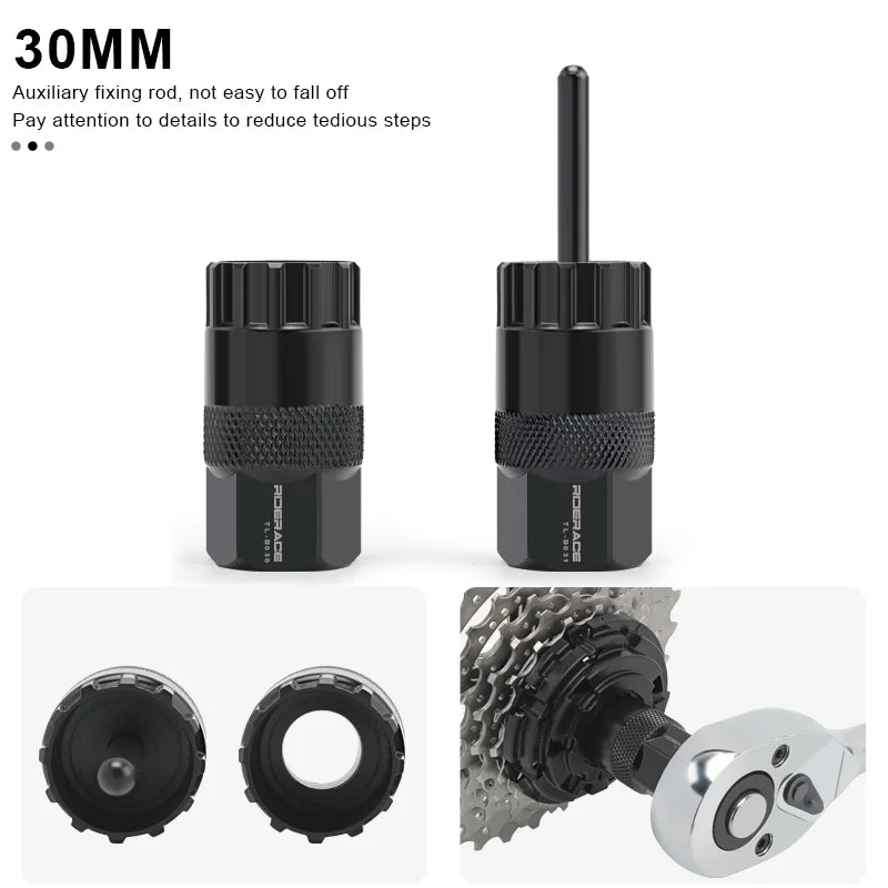 Bicycle Cassette Lockring Removal Tool CR-V Steel Bike Cassette Sprocket Sleeve Cassette Flywheel Sprocket Remover Repair Tools