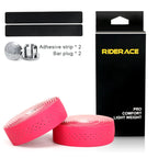 Bicycle Handlebar Tape PU Leather Perforated Breathable Soft Road Bike Handlebar Tape With 2 Bar Plug Anti-Slip Shock Absorption