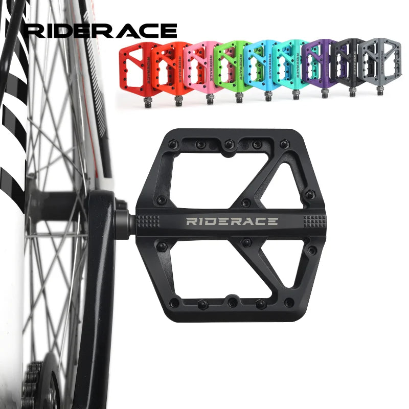 Bicycle Pedal Anti-Slip Ultralight Nylon DU Bearing For Road Mountain Bike Pedals Multicolor Flat Platform Cycling Accessories