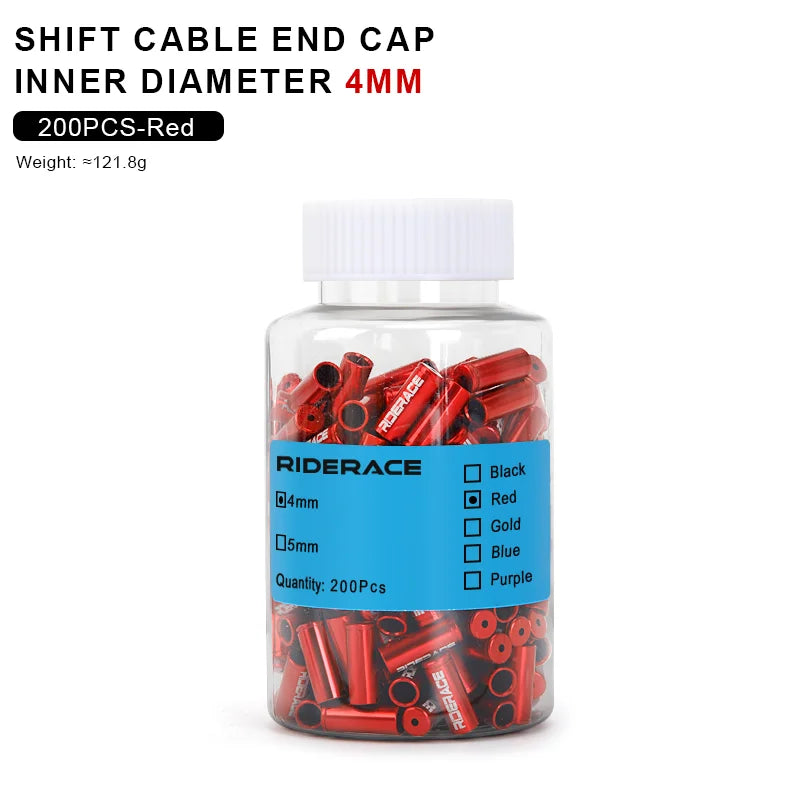 200Pcs Cnc Bike Derailleur Cable Housing End Cap Aluminum Alloy Bicycle Brake Cable Housing Cover Cycling Shift Line Cover