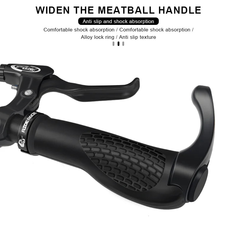 1 Pair Bicycle Handlebar Grips Quality Rubber Anti Skid Mountain Bike Handlebar Grips Horns Handlebar Ergonomics Wrist Support