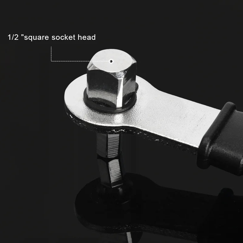 3 In 1 Bike Repair Wrench 16mm Hexagonal Hole 8mm Hex Key Wrench 1/2" Square Socket Multi High Hardness With Anti-Slip Handle