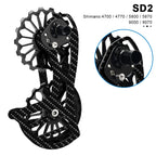 Bicycle Rear Derailleur Carbon Fiber Ceramic 13T 17T Pulley Guide Wheel For Shimano R5800 R6800 R7000 R8000 R9000 For Sram