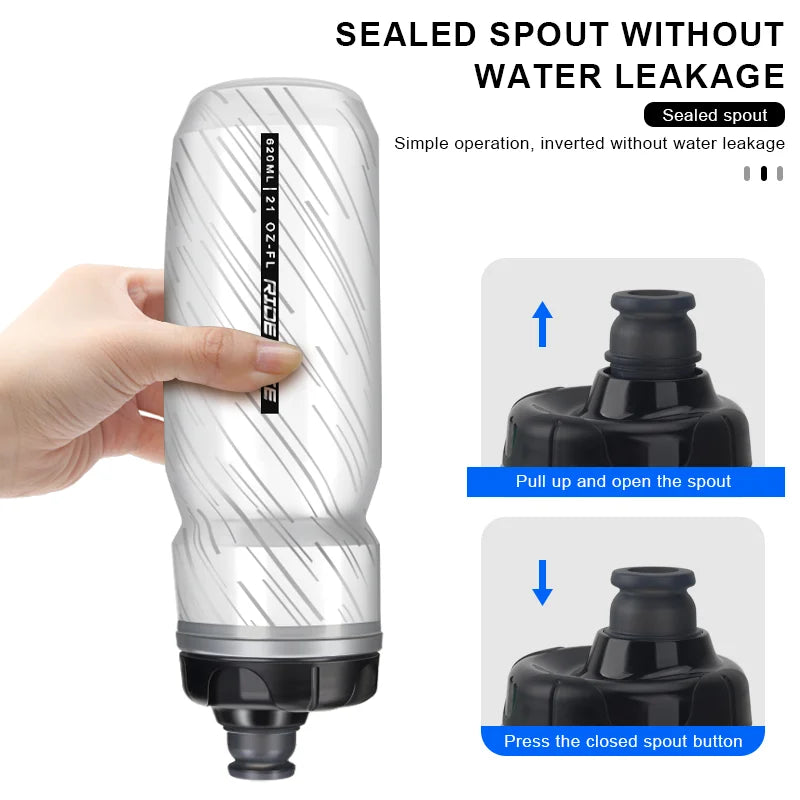 620ML Bike Water Bottle PP Dual Layer Insulated Thermal Cup Bicycle Bottle Portable Squeeze Drinking Outdoor Riding Sport Kettle