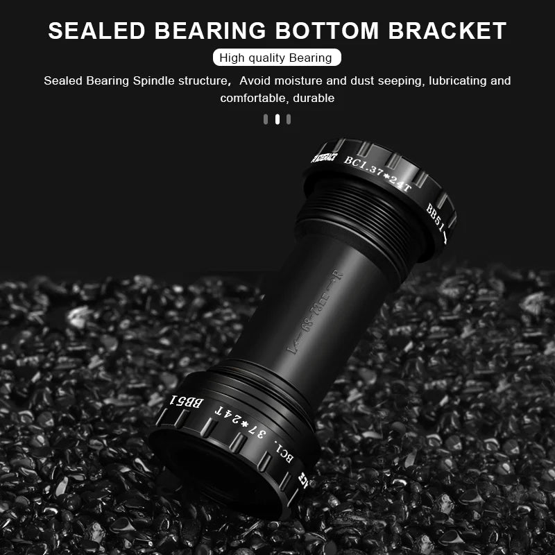 BB68-73mm Bicycle Bottom Bracket Adapter Crank 1.37/24mm For Road Bike Hollowtech Central Axis Aluminum Alloy MTB Accessories