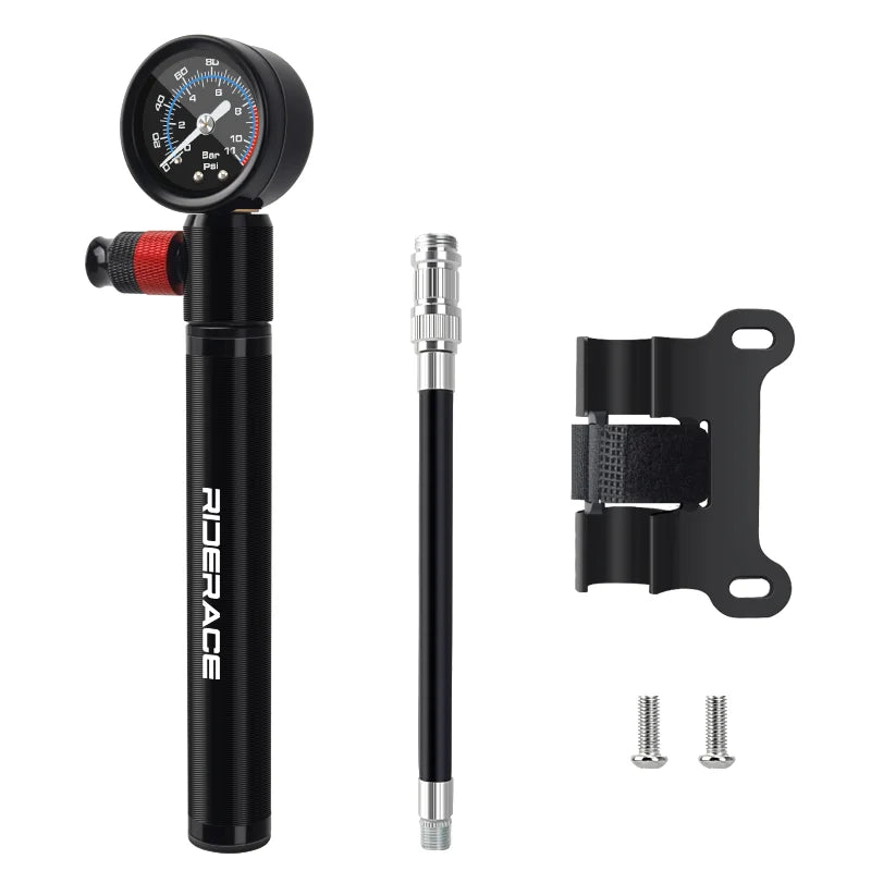 Portable Bicycle Pump 160PSI High Pressure With Gauge MTB Road Bike Hand Tire Air Inflator For AV FV Presta Schrader Valve