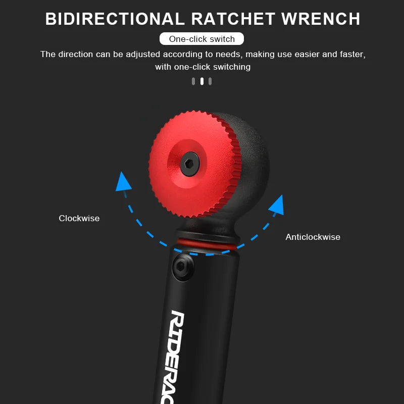 Professional Bicycle Ratchet Wrench Set Dual Direction Bike Allen Key Tool Screwdriver Multitool Cycling Hand Repair Tools