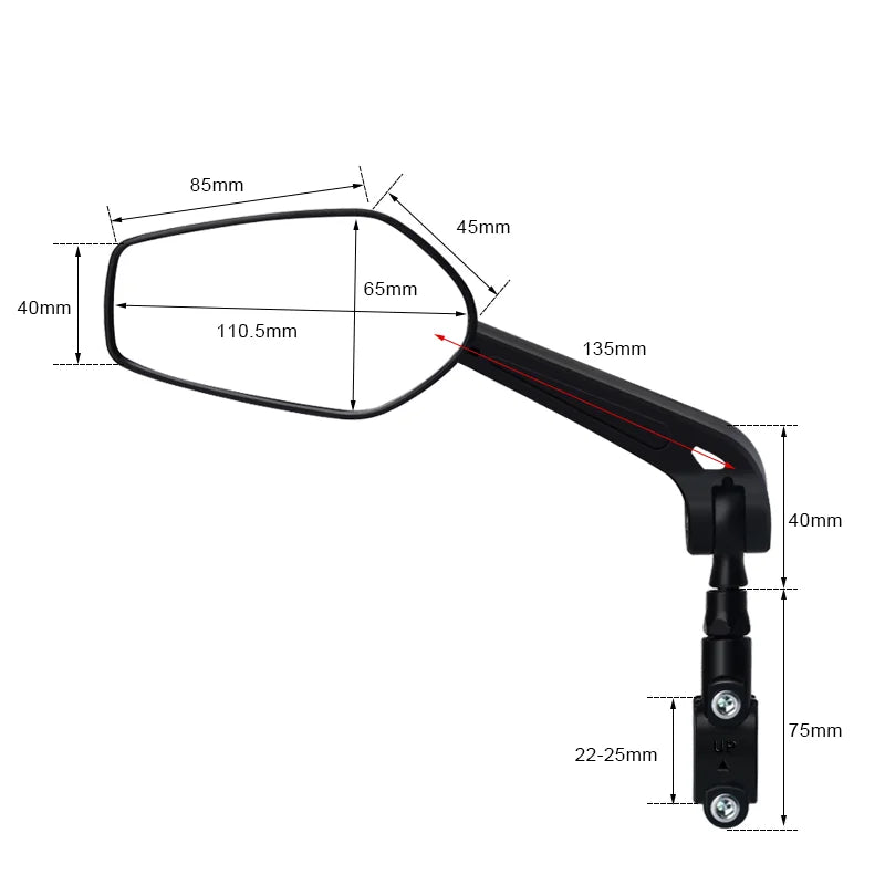 Bicycle Rear View Mirror 360° Adjustable Angles Clear Wide Range Bike Handlebar Rear View Mirror Electric Scooter Reflector