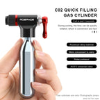 CO2 Pump For Bicycle Schrader Presta Adapter Aluminum Alloy Bike Tire Tube Pump With Insulated Sleeve Mini Lightweight Portable