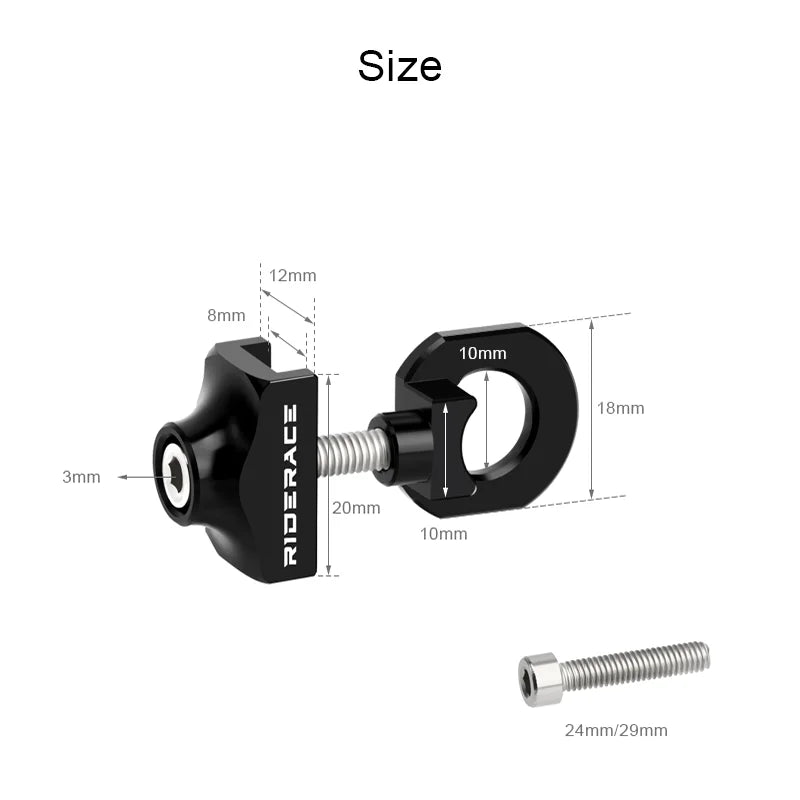 1/2Pcs Bicycle Chain Adjuster Tensioner Fastener Bike Chain Tensioner Pull Tight Screw Bolts For BMX Fixie Cycling Single Speed