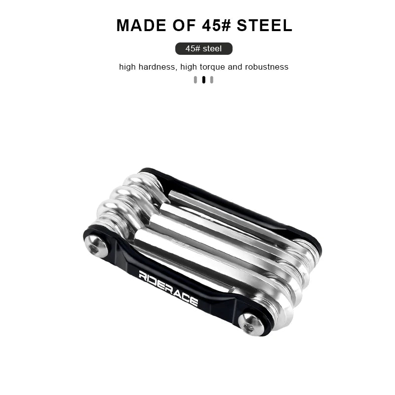 6/8/10-In-1 Bicycle Multi Tool Foldable Hex Spoke Wrench Bike Wrench Screwdriver Repair Multitool Portable Cycling Repair Tool