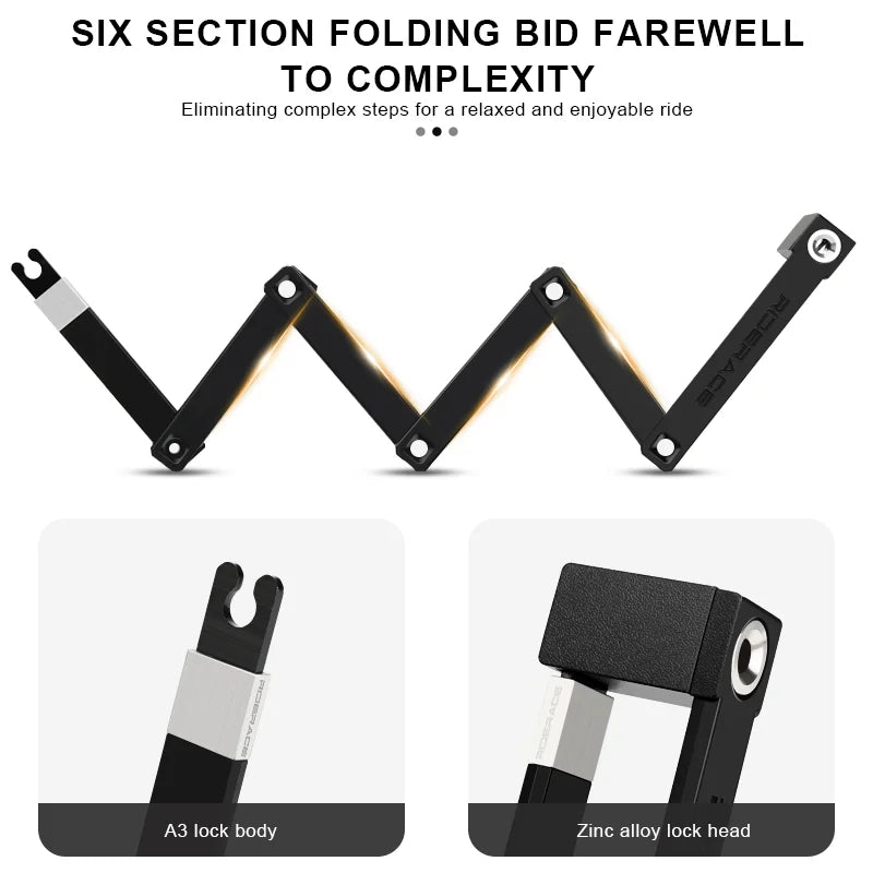 Portable Bicycle Lock Foldable High Security Anti-Theft Bike Chain Lock For Scooter Electric E-Bike Motorcycle MTB Accessories