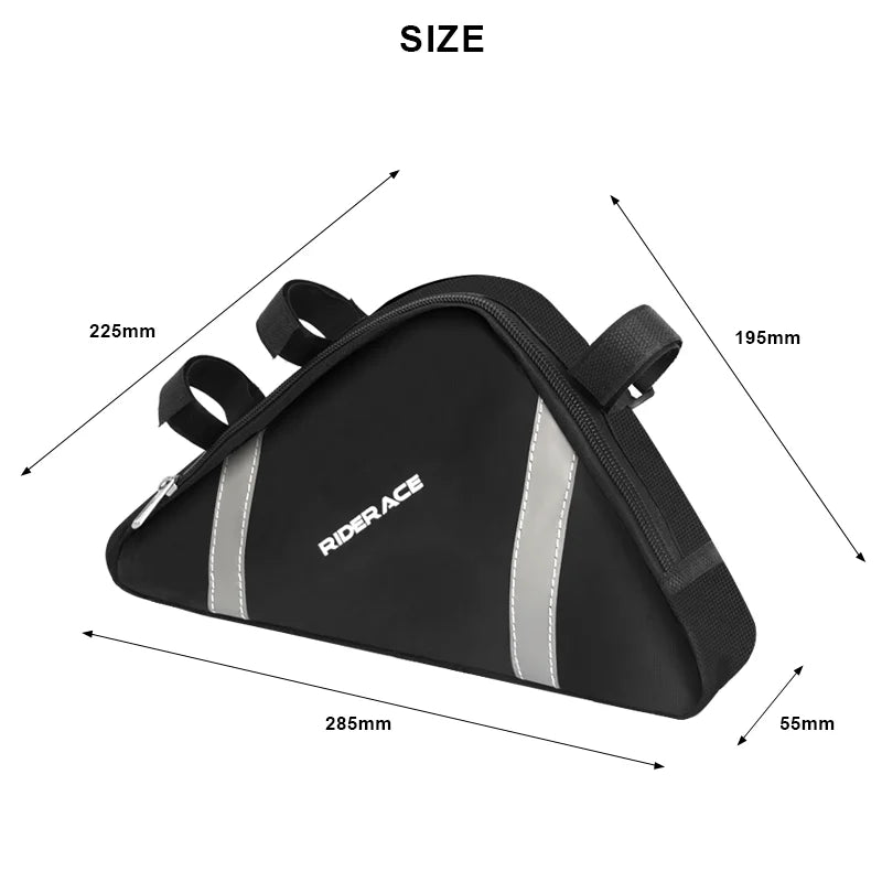 Bicycle Bag With Reflective Strip Mountain Bike Front Tube Frame Bags Waterproof Durable MTB Triangle Pouch Cycling Accessories
