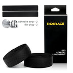 Bicycle Handlebar Tape PU Leather Perforated Breathable Soft Road Bike Handlebar Tape With 2 Bar Plug Anti-Slip Shock Absorption