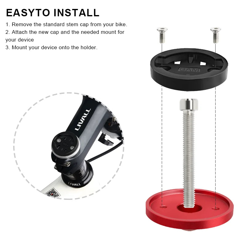 Bike Computer Holder Stem Top Cap GPS Speedometer Mount Bracket Bicycle Stopwatch Fixed Holder Base For Garmin Bryton CatEye