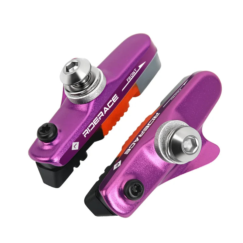 Bike Brake Shoes With Mud Trough Silent Aluminum Alloy Rim Friction Wheel Brake Bicycle Brake Pads Replaceable Rubber Sheet