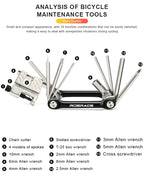 13 In 1 Bicycle Repair Tool Kit CR-V Steel Foldable Hex Spoke Wrench Screwdriver Multifunctional Chain Cutter Bike Multi Tool