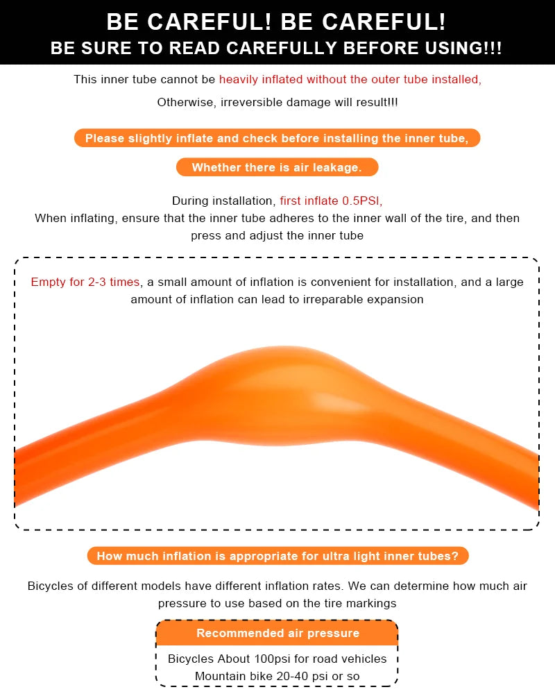 Bike Inner Tube 700Cx18 25 28 32 Ultralight TPU Material Road Bicycle Tire 65mm Length French Presta Valve Cycling Accessories