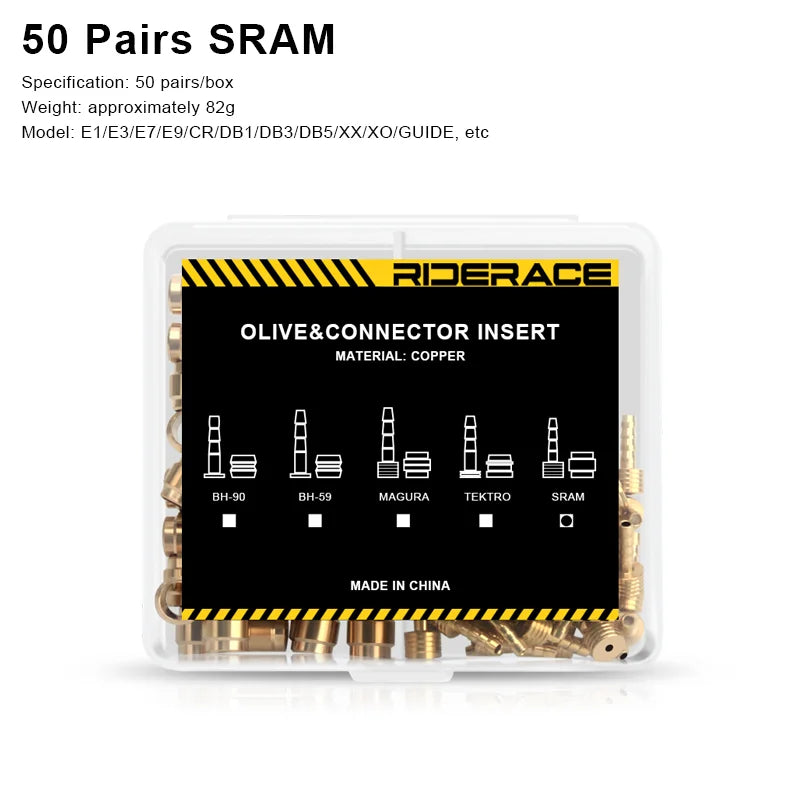 50 Set Bicycle Brake Olive Alloy Bike Hydraulic Disc Brake Needle Olive Connect Inserts For SHIMANO BH90 BH59 SRAM MAGURA TEKTRO