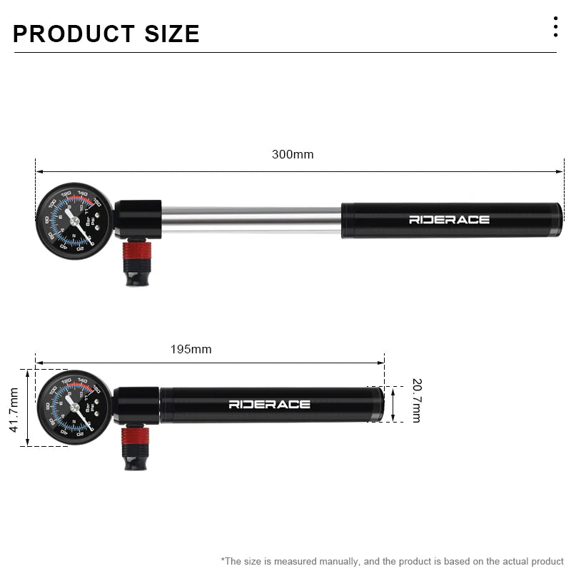 Portable Bicycle Pump 160PSI High Pressure With Gauge MTB Road Bike Hand Tire Air Inflator For AV FV Presta Schrader Valve