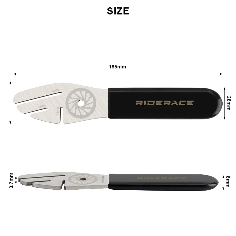 Bicycle Disc Brake Rotor Alignment Truing Tool Stainless Steel Rubber Handle Bike Disc Flattening Calibration Wrench Repair Tool