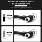 Bicycle Air Pump 300Psi High Pressure Schrader Presta Valve Bike Pump For Front Fork And Rear Suspension With Pressure Gauge