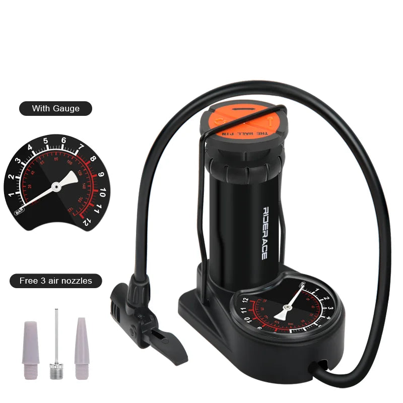 Bike Pump High Pressure Mountain Road Bicycle Foot Pumps Presta&Schrader Valve Ultralight Portable Household Cycling Air Pump