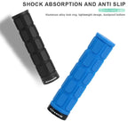 Bicycle Handlebar Grips Rubber Ergonomic Anti-Slip Shock Absorption Mountain Bike Handlebar Cover Aluminum Alloy Lock Ring