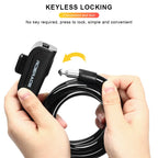 Portable Bicycle Lock Coiled Secure Keys Safety Anti-Theft Weathproof Scooter MTB Road Bike Lock With Bracket Steel Cable Lock