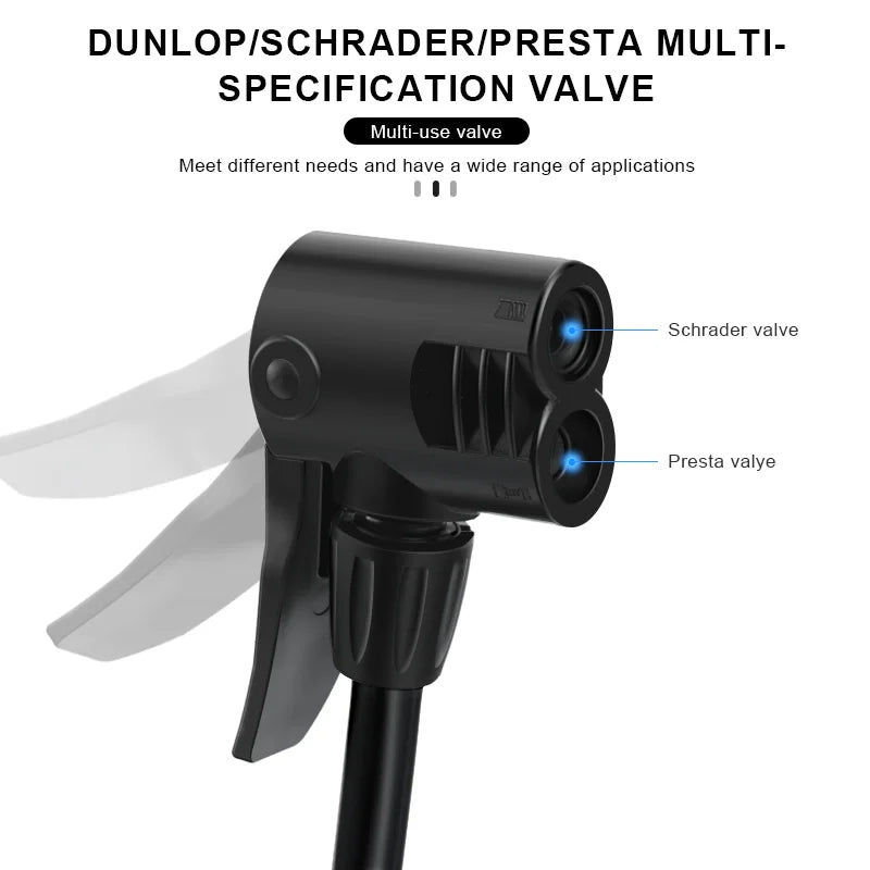 Bike Pump High Pressure Mountain Road Bicycle Foot Pumps Presta&Schrader Valve Ultralight Portable Household Cycling Air Pump