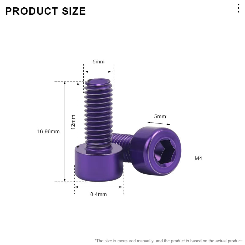 M5X12mm Bike Bottle Cages Bolts Alloy Steel Colorful Hex Head Bicycle Water Bottle Cage Screws Cycling Air Pump Fixed Bolts