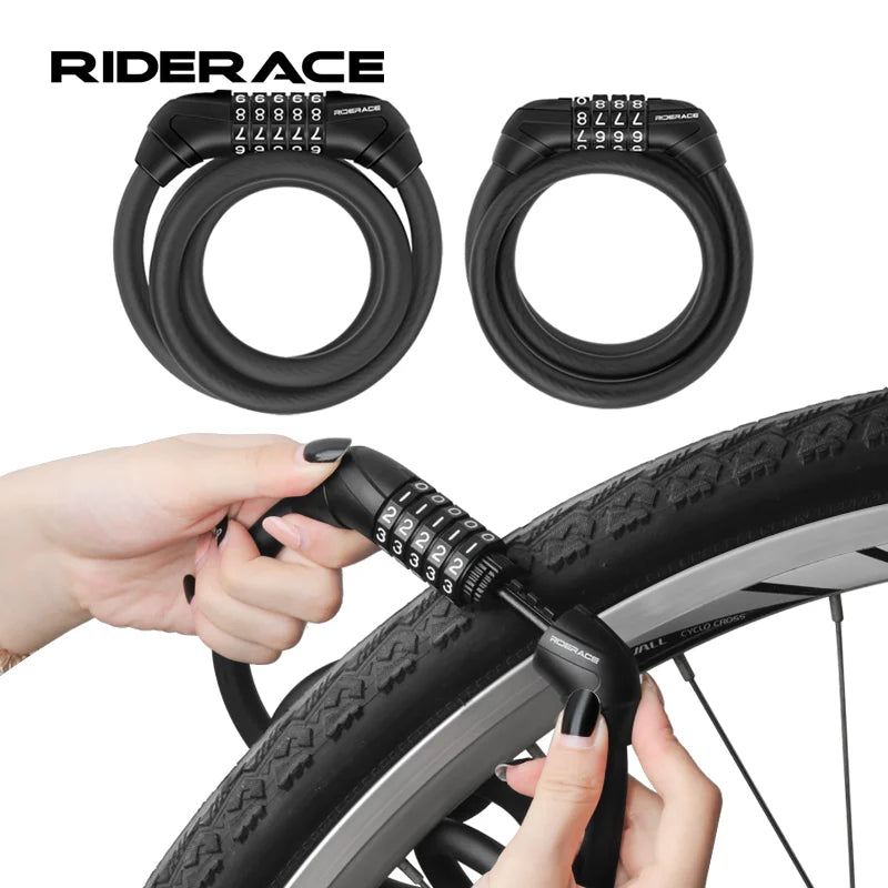 Bike Anti-Theft Lock 4/5 Digit Password Portable Security Steel Chain Lock Road Bicycle Password Cable Lock Cycling Equipment