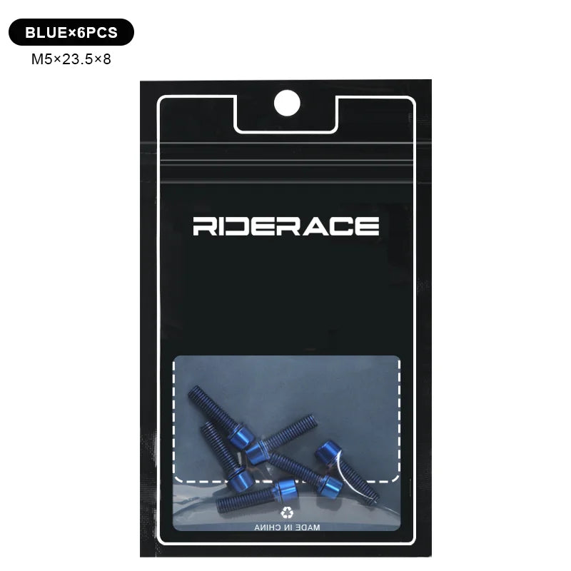 6Pcs Bicycle Handlebar Stem Screw With Washer M5*18mm Alloy Steel Hexagon Bolts MTB Road Bike Stem Bolts Colorful Fixing Screws