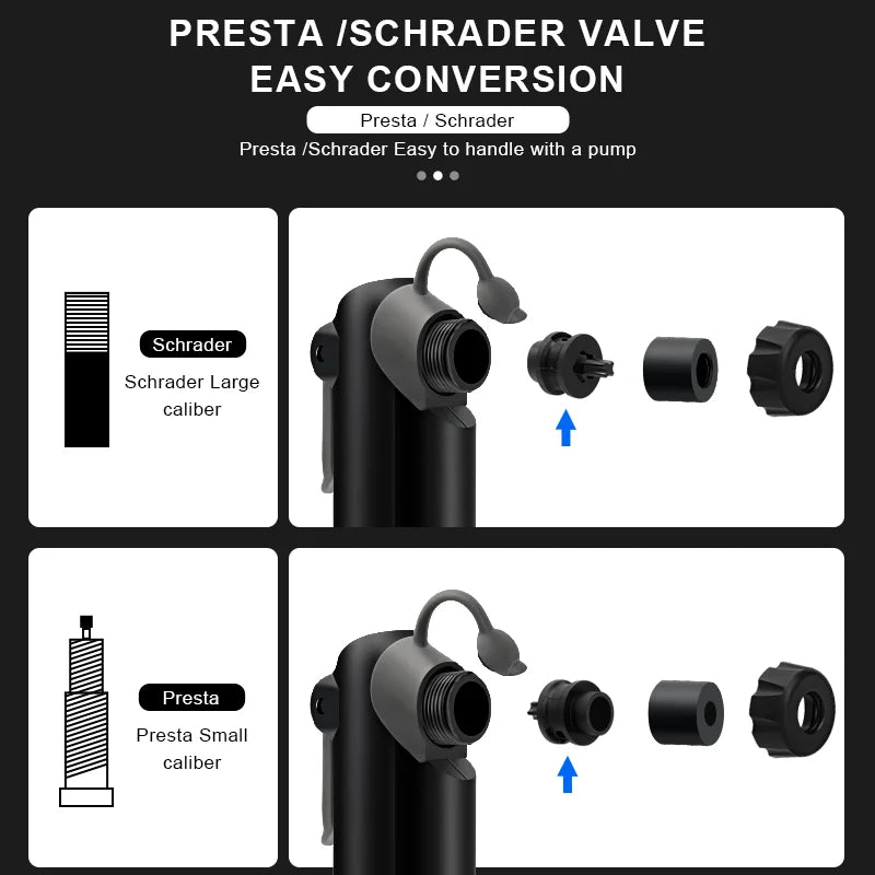Mini Portable Bicycle Pump With Gauge Bike Hand Air Pump Outdoor Riding Cycling Hand Tire Air Inflator For Presta Schrader Valve