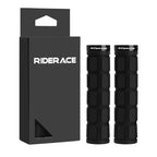 Bicycle Handlebar Grips Rubber Ergonomic Anti-Slip Shock Absorption Mountain Bike Handlebar Cover Aluminum Alloy Lock Ring