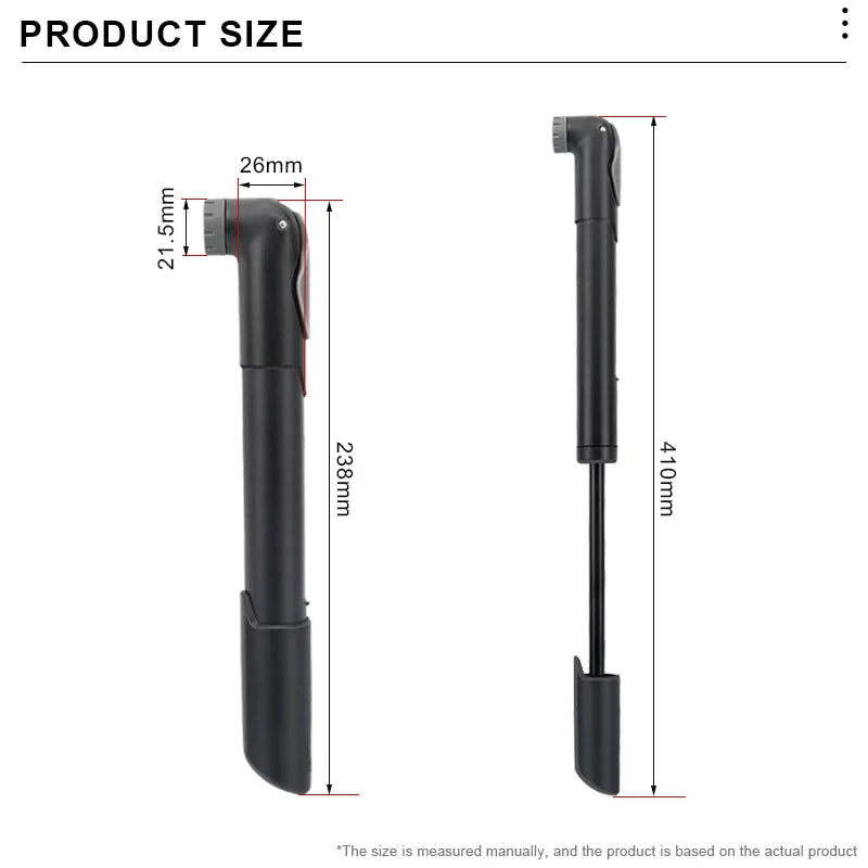 Portable Bicycle Hand Air Pump Schrader/Presta Valve Bike Tire Hand Inflator Ultraligh Outdoor Riding Pump Cycling Accessories