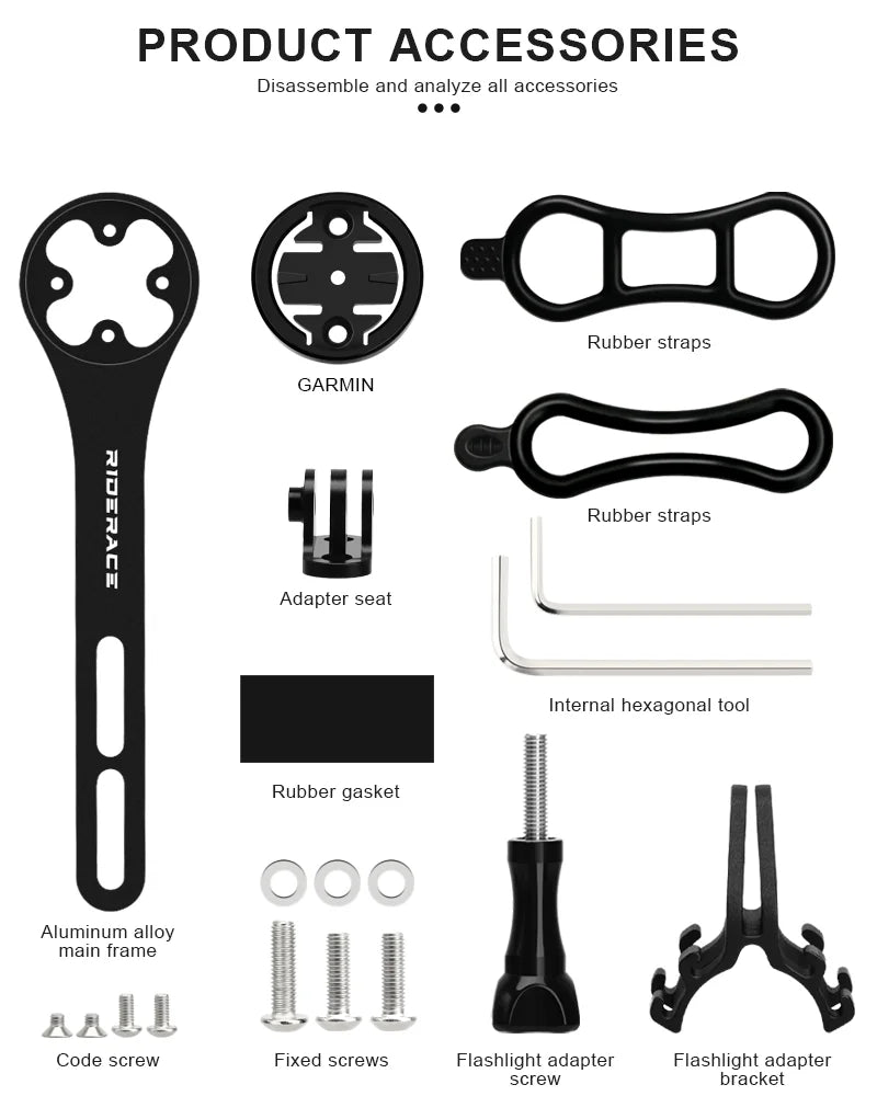 Bike Computer Holder Aluminum Alloy For Garmin GPS Gopro Sports Cam Flashlight Stand Bicycle Stopwatch Speedometer Mount Bracket