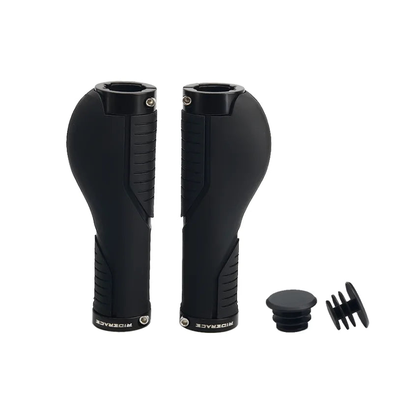 Bicycle Handlebar Grips TPR Ergonomic Rubber Handle Non-Slip Shock Absorption Mountain Bike Handlebar Cover Double Side Lock On