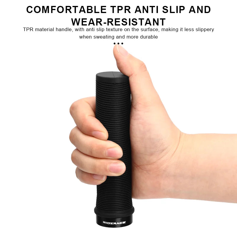 Bicycle Handlebar Cover Rubber Shockproof Anti-Slip Single-Sided Locking Mountain Bike Grips Ergonomic MTB Handle Bar Grips